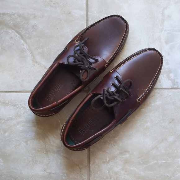 Wolverine Brown Leather Boat Shoes 9w 